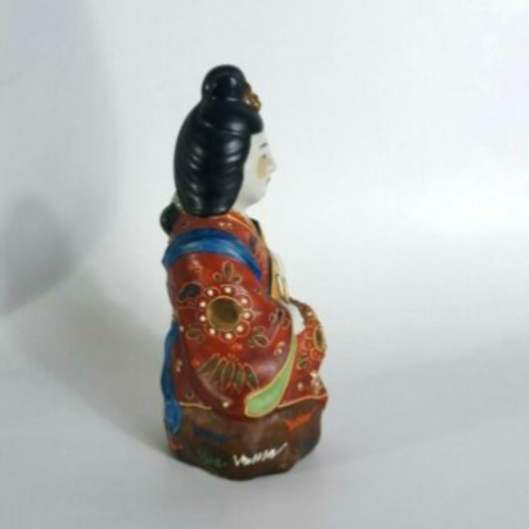 Kutani Ware Benzatien Benten Moriage Porcelain - Picture 4 of 7